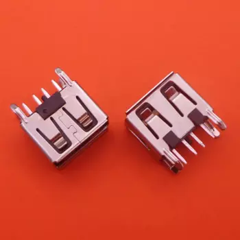 25-50 шт./лот, плоский угловой разъем USB PCB, разъем USB Jack, черный SB 2,0 типа «мама», 4-контактный разъем PCB 180