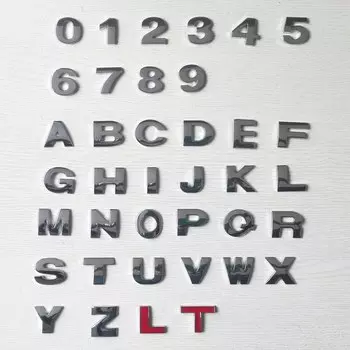 25 мм 3D металлические буквы значок эмблема Алфавит цифры Автомобильная наклейка с клейкой наклейкой