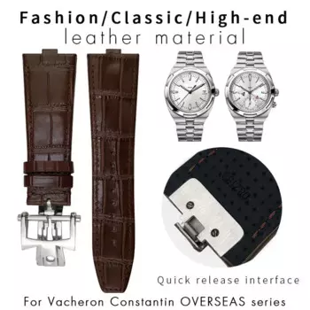 , 25 мм * 7 мм, высококачественный быстросъемный ремешок из натуральной кожи для Vacheron Constantin Overseas, черный ремешок для часов