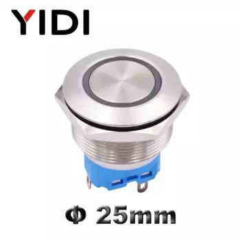 YIDI индивидуальный антивандальный металлический кнопочный переключатель 25 мм