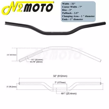 25 мм руль клубного стиля для мотоциклов, коническая ручка с высоким изгибом, ручка 1 дюйм для Harley Sportster Softail Street Bob Dyna