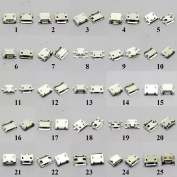 25 моделей, 50 - 2000 шт., разъем Micro USB 5P 5pin, USB-разъем для зарядки, Микс SMD DIP V8, разъем для зарядки и передачи данных