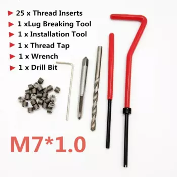 25 шт., инструменты для ремонта спиральных сверл M7 для Helicoil