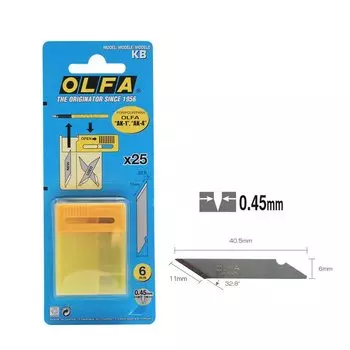 25 штук OLFA KB 32,8 градуса гравировальные изделия, гравировальное лезвие, скальпель, режущий инструмент для ремонта печатных плат, используется для: гравировки резины, продуктов питания, уплотнений и т. д.