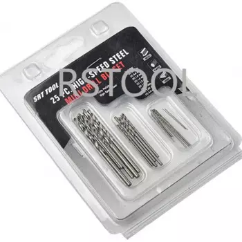 Набор сверл YB спиральные из быстрорежущей стали с титановым покрытием 0,5-3 мм