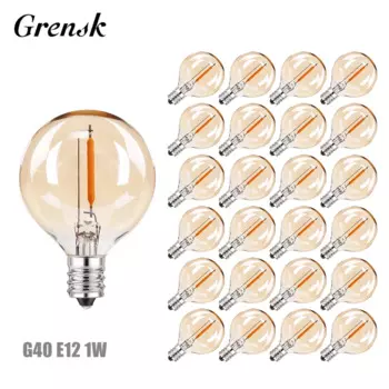 LED лампы G40 25 шт., теплый свет, Grensk, E12/C7