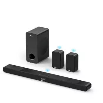 260W Home Theater Systems Surround Sound System for TV - 5.25" Subwoofer with ARC Optical AUX COA Input Wired Satellite Speakers
