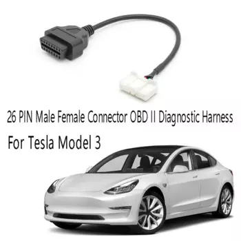 26-контактный разъем «папа-мама», новый энергетический автомобиль OBD II, диагностический жгут, электронный кабель для Tesla Model 3