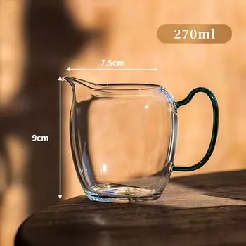270ml Japanese-style Transparent Fair Cup Household Tea Dispenser Thickened Heat-resistant Glass Uniform Cup Kung Fu Teaware Set