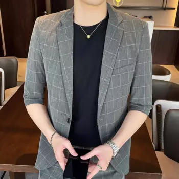 2713- R-образный мужской костюм с короткими рукавами на заказ, летний спортивный свободный костюм с пятью точками по индивидуальному заказу