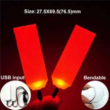 27,5X69,5(76,5) мм гибкие гибкие светодиодные наборы для глаз «сделай сам», свет для глаз для шлема для маски на Хэллоуин, аксессуары для косплея, USB-вход