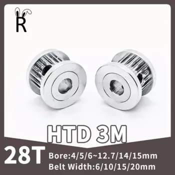 28 зубьев HTD 3M синхронный шкив 28T Bore4/5/6 ~ 12/14/15 мм шкив для ширины ремня 6/10/15/20 мм 3 м ремень