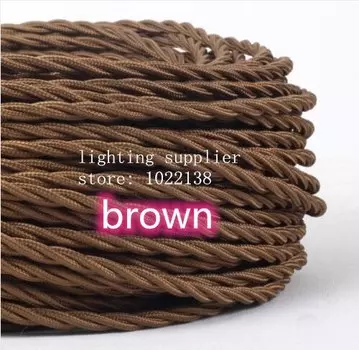 2*0,75 мм винтажный витой Электрический провод бежевый текстильный кабель Эдисона винтажный шнур лампы Плетеный Ретро подвесной светильник провод 10 м