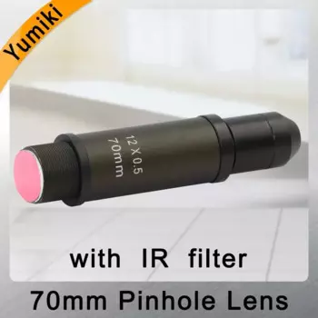 2,0-мегапиксельный объектив с точечным отверстием 70 мм, объектив для видеонаблюдения с креплением M12, формат изображения 1 дюйм, F1,6, фиксированная диафрагма, длительный просмотр с ИК-флетером