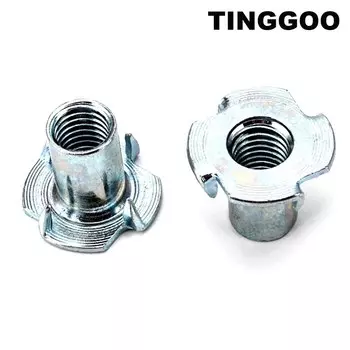 2/10/20 шт. M4 M5 M6 M8 M10 M12 Высококачественная Толстая стальная гайка с четырьмя когтями для динамика потайная вставка тройник Т-образная гайка для мебели