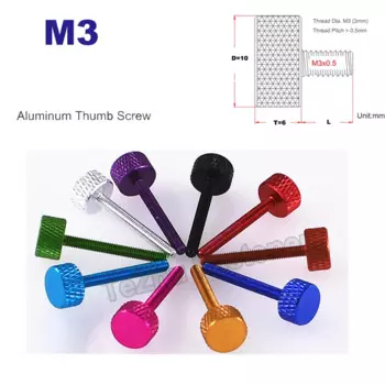 2/3/5Pcs M3 алюминиевая рука затягивает большие винты болт DIY виток футляра компьютера винт нурдированная плоская голова Anodized длиной 20 25 мм