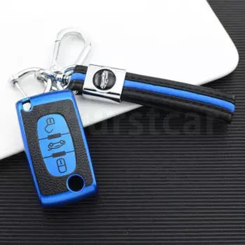 2/3 кнопки из ТПУ, кожаный чехол для дистанционного ключа автомобиля, чехол-брелок для Peugeot 107 207 307 307S 308 407 607 для Citroen C2 C3 C4 C5 C6 C8