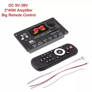 2*40 Вт MP3 WAV декодер плата Bluetooth 5,0 80 Вт усилитель Поддержка USB TF FM-радио Mp3 музыкальный плеер динамик громкой связи автомобильное аудио