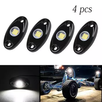 2/4/8 подставок, Универсальный 9 Вт светодиодный фсветильник Rock, прожектор заливающего света светодиодный 12 В, 24 В, 4x4 для Jeep Wrangler, внедорожник, под колесами, световая балка, лодка.