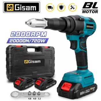 Gisam бесщеточный аккумуляторный заклепочный пистолет 25000Н для Makita 18В