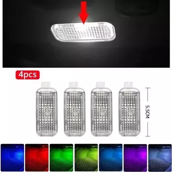 2/4 шт. RGB светодиодный автомобильный окружающий свет для ног для VW Touareg Scirocco Tiguan Mk1 Passat B5 CC Sharan 7N Transporter Atmosphere Lamp