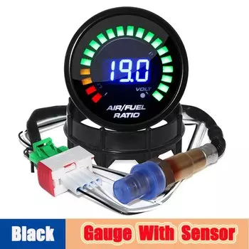 2 "52 мм светодиодный цифровой дисплей датчик соотношения воздушно-топлива дымчатое лицо AFR вольтметр автомобильный вольтметр с датчиком кислорода со стрелкой 12 В