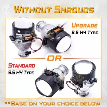 2,5-дюймовые биксеноновые линзы H4 для фар, биксеноновые линзы фары автомобильные, металлический проектор Ver 9.5, D2S D2H D2R HID / LED лампочки, комплект для модернизации автомобиля, аксессуары для авто