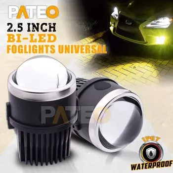2,5-дюймовые противотуманные фары Bi LED Линзы 5500K 3000K Светодиодные противотуманные фары Прожекторы Водонепроницаемые универсальные автомобильные противотуманные фары Аксессуары