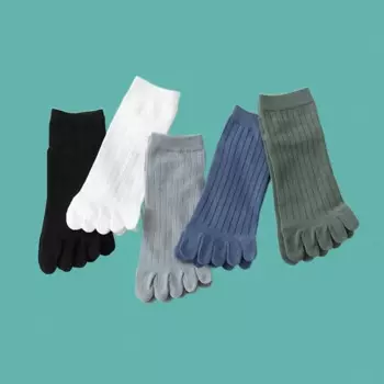 2/5 пар мужские тонкие полосатые Дышащие Короткие впитывающие пот Повседневные носки с пятью пальцами Короткие хлопковые носки