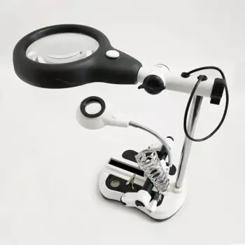 2,5x-10x подключаемая лупа для обслуживания, ручная пайка, увеличительные стекла со светодиодной подсветкой, зажим для припоя, инструменты для луп