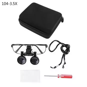 2,5x 3,5x Лупа бинокулярная Лупа лупы с очками/зажимом металлическая рамка с мешочком для хранения подарки