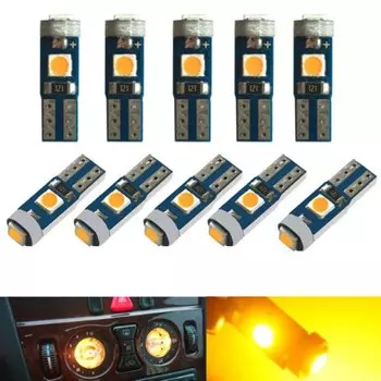 2/6/10 шт. T5 светодиодная лампа W3W W1.2W светодиодная Canbus внутреннее освещение автомобиля приборная панель индикатор обогрева клин авто приборная лампа 12 В белый