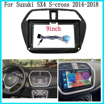 2 Din 9 "большой экран автомобильная аудиолицевая панель Fascia для Suzuki SX4 S-Cross автомобильное радио стерео панель крепление на приборную панель монтажный комплект кабель
