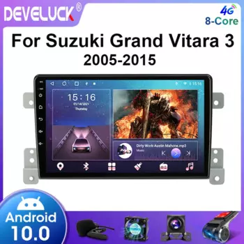 2 Din Android 10.0 Автомобильный радиоприемник Мультимедийный видеоплеер GPS-навигация для Suzuki Grand Vitara 3 2005-2015 2din 4G Carplay Стерео