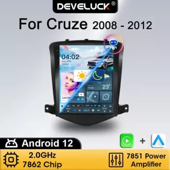 2 Din Android 12 Автомобильный радиоприемник для Chevrolet Cruze 2008-2012 Мультимедийный видеоплеер GPS-навигация Стерео Carplay Разделенный экран 4G