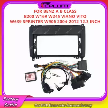 2 Din Автомобильная стереомагнитола Рамка адаптер для BENZ A B класс B200 W169 W245 12,3 дюймов Android DVD приборная панель комплект