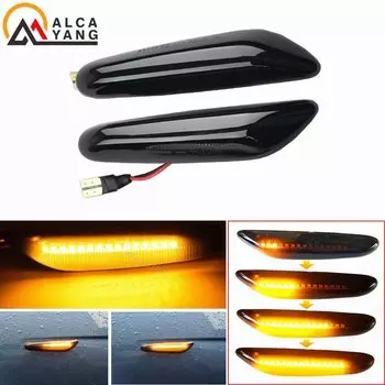 2 динамических светодиодных боковых габаритных фонаря для BMW 1 3 5 серии E46 E60 E61 E81 E82 E87 E88 E90 E91 E92 E93 X1 E84 X3 E83 X5 E53