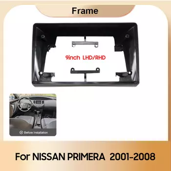 2-диночная рамка автомобильного радио для NISSAN PRIMERA 2001-2008, жгут проводов стерео панели, разъем шнура питания, адаптер, декодер Canbus