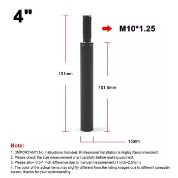 2 дюйма, 3 дюйма, 3,5 дюйма, 4 дюйма, 10 дюймов, алюминиевая черная ручка переключения передач, удлинитель рычага переключения передач, ручная тяга переключения передач M10X1,5 M10X1.25 M12X1.25