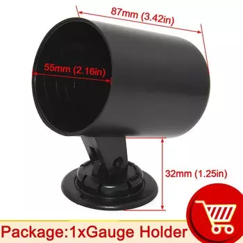 2-дюймовый 52 мм турбонаддувный датчик -1~2 бар / -30~30 фунтов на квадратный дюйм, аналоговый черный корпус, белый светодиодный счетчик, дымовая линза по индивидуальному заказу