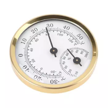 Термометр-гигрометр OOTDTY золотой 58 мм