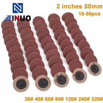 2-дюймовые шлифовальные диски 50 мм, быстросменные полировальные подушечки для воздушной полировки, шлифовальные вращающиеся инструменты, абразивная наждачная бумага, 15-50 шт.