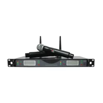 2-канальный Ручной беспроводной микрофон UHF с широким диапазоном частот и высоким коэффициентом S/N