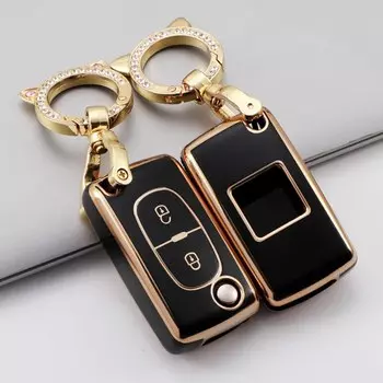 2-кнопочный складной автомобильный чехол для ключей PEUGEOT 207 407 307 308 607 для Citroen C2 C4 C5 ТПУ, резиновый брелок для защиты кожи, брелок