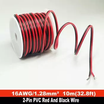 2-контактный медный провод из луженой меди 16 awg-30awg 2468 80 °C 300 в красный и черный гибкий Удлинительный шнур с катушкой для освещения детской полосы