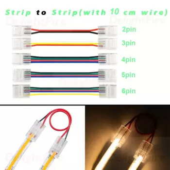 2-контактный разъем для светодиодной ленты COB SMD 3/4/5/6-контактный удлинитель клеммных разъемов для 8 мм 10 мм 12 мм SMD COB 5050 2835 светодиодная лента