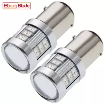 2 красных светодиодных лампы 566 P21/4W 7225 BAZ15d BA15D BAY15D 5630 18SMD Автоматический задний стоп-сигнал, стоп-сигнал, автомобильный Стайлинг 12 В-60 В постоянного тока
