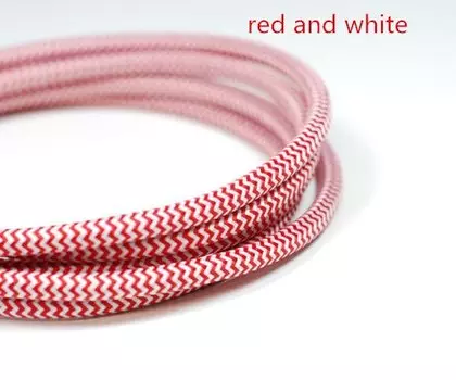 2 м, 3 м, 5 м или 10 м, сертифицированный VDE, 2-жильный круглый текстильный Электрический провод, цветной тканевый кабель, гибкий винтажный шнур питания для лампы