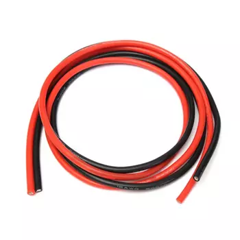 2 метра силиконовый провод 14AWG-26AWG черный + красный