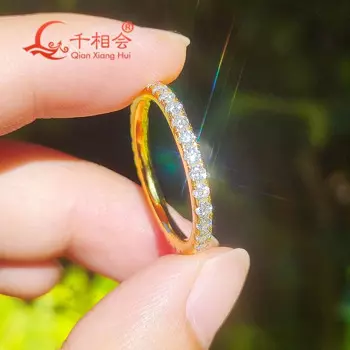 2 мм Moissanite полное Вечность кольцо браслет 925 пробы серебро D Цвет VVS круглый Moissanite алмаз розовое золото покрытое кольцо ювелирные изделия